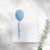 Shiny Oh Boy Eucalyptus Balloon Baby Showroom Folieneinladung