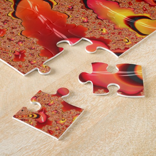 Shiny Orange and Yellow Spiral Fractal Abstract Puzzle (Seite)