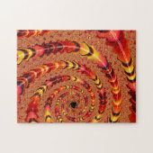 Shiny Orange and Yellow Spiral Fractal Abstract Puzzle (Horizontal)
