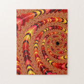 Shiny Orange and Yellow Spiral Fractal Abstract Puzzle (Vertikal)