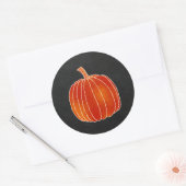 Shiny Orange Autumn Pumpkin Chalkboard Gastgeschen Runder Aufkleber (Umschlag)