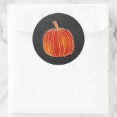 Shiny Orange Autumn Pumpkin Chalkboard Gastgeschen Runder Aufkleber (Tasche)