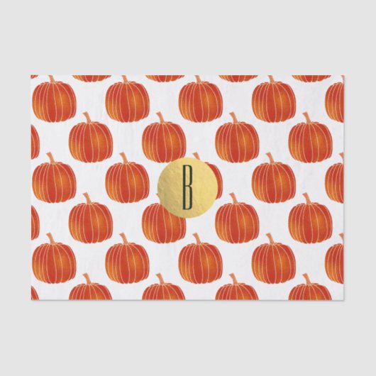 Shiny Orange Autumn Pumpkin Gold Glam Custom Party Seidenpapier (Vorderseite)
