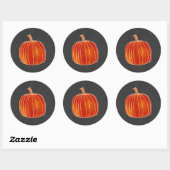 Shiny Orange Autumn Pumpkin Matte Gray Gastgeschen Runder Aufkleber (Blatt)