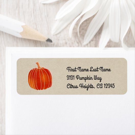 Shiny Orange Autumn Pumpkin Rustic Kraft Fall (Insitu)