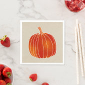 Shiny Orange Autumn Pumpkin Rustic Kraft Party Serviette (Beispiel)