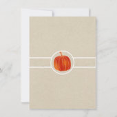 Shiny Orange kleines Pumpkin Herbst Brautparty Einladung (Rückseite)