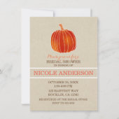Shiny Orange kleines Pumpkin Herbst Brautparty Einladung (Vorderseite)