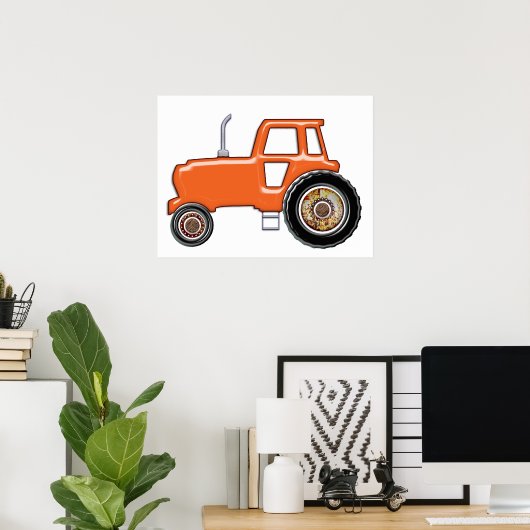 Shiny Orange Tractor Poster (Heimbüro)