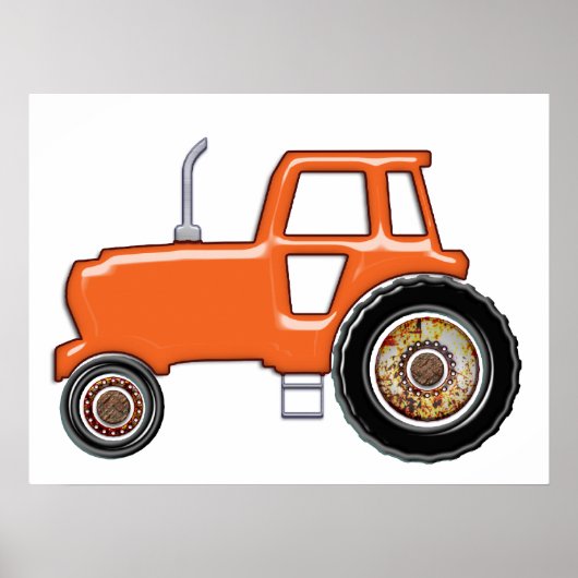 Shiny Orange Tractor Poster (Vorne)