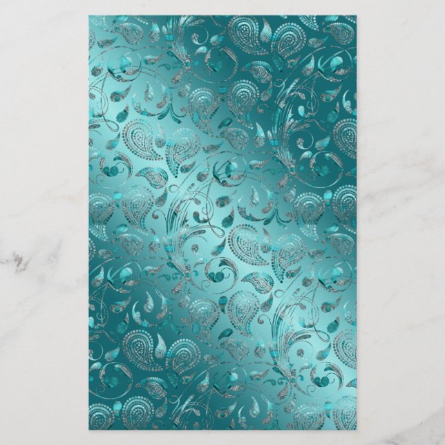 Shiny Paisley Türkquoise (Vorderseite)