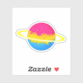Shiny Pansexual Planet mit Rings Aufkleber (Blatt)