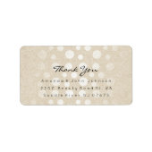 Shiny Pastel Dots Ivory Pearly Kraft Vielen Dank Adressaufkleber (Vorne)