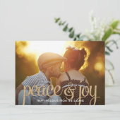 Shiny Peace & Joliday Foto Card Feiertagskarte (Stehend Vorderseite)