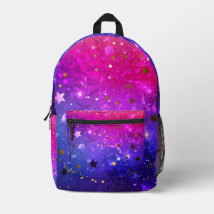 Shiny Pink Blue Background Bedruckter Rucksack