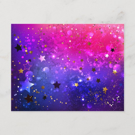 Shiny Pink Blue Background Begleitkarte (Vorderseite)