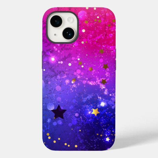Shiny Pink Blue Background Case-Mate iPhone Hülle (Rückseite)