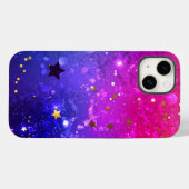Shiny Pink Blue Background Case-Mate iPhone Hülle (Rückseite (Horizontal))