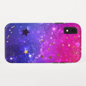 Shiny Pink Blue Background Case-Mate iPhone Hülle (Rückseite (Horizontal))