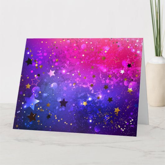 Shiny Pink Blue Background Dankeskarte (Vorderseite)