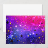 Shiny Pink Blue Background Einladung (Vorne/Hinten)