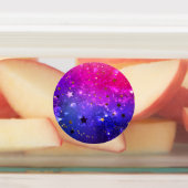 Shiny Pink Blue Background Etiketten (Befestigt)