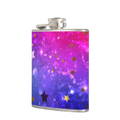 Shiny Pink Blue Background Flachmann (Links)