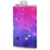 Shiny Pink Blue Background Flachmann (Links)