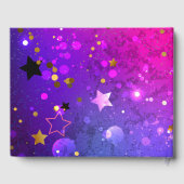 Shiny Pink Blue Background Gästebuch (Rückseite)