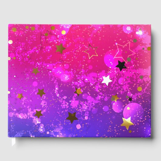 Shiny Pink Blue Background Gästebuch (Vorderseite)