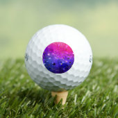 Shiny Pink Blue Background Golfball (Insitu T-Shirt)