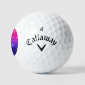 Shiny Pink Blue Background Golfball (Logo)
