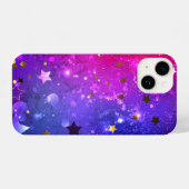 Shiny Pink Blue Background iPhone Hülle (Rückseite (Horizontal))