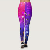 Shiny Pink Blue Background Leggings (Rückseite)