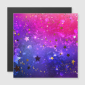 Shiny Pink Blue Background Magneteinladung (Vorne/Hinten)