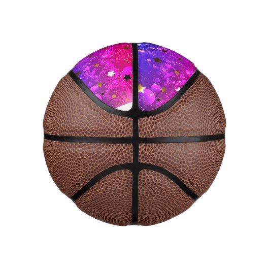 Shiny Pink Blue Background Mini Basketball (Rechts)