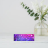 Shiny Pink Blue Background Mini Visitenkarte (Stehend Vorderseite)