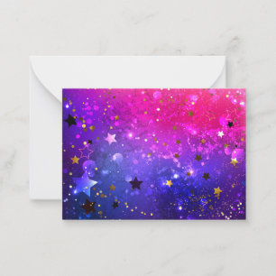 Shiny Pink Blue Background Mitteilungskarte
