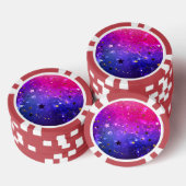 Shiny Pink Blue Background Pokerchips (Stapel)