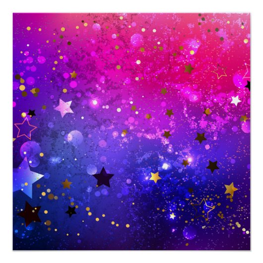 Shiny Pink Blue Background Poster (Vorderseite)