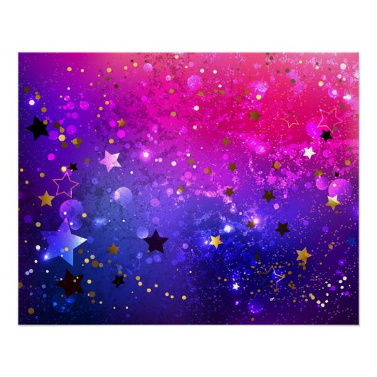 Shiny Pink Blue Background Poster (Vorderseite)