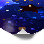 Shiny Pink Blue Background Poster (Ecke)