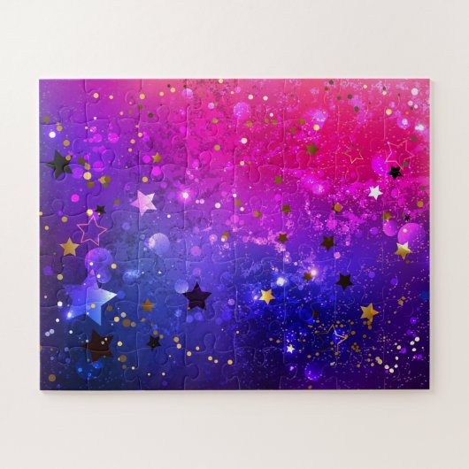 Shiny Pink Blue Background Puzzle (Horizontal)