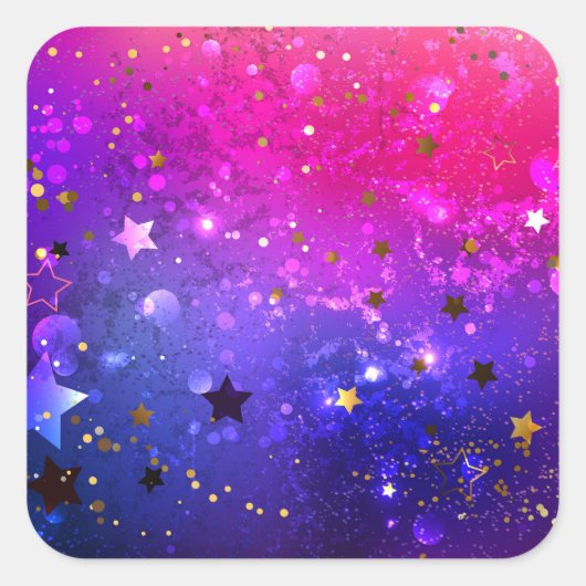 Shiny Pink Blue Background Quadratischer Aufkleber (Vorderseite)