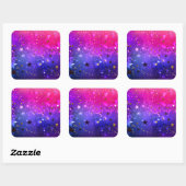 Shiny Pink Blue Background Quadratischer Aufkleber (Blatt)