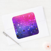 Shiny Pink Blue Background Quadratischer Aufkleber (Umschlag)