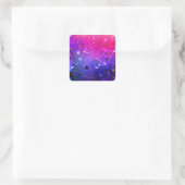 Shiny Pink Blue Background Quadratischer Aufkleber (Tasche)