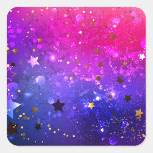Shiny Pink Blue Background Quadratischer Aufkleber
