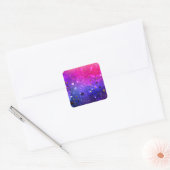 Shiny Pink Blue Background Quadratischer Aufkleber (Umschlag)