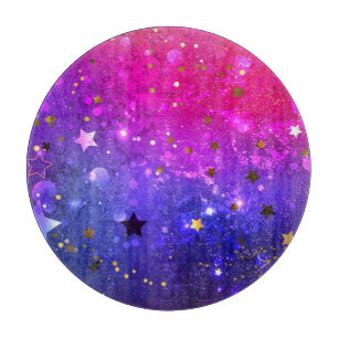 Shiny Pink Blue Background Schneidebrett